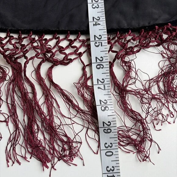 VTG Kirks Folly Burnout Velvet Cardigan Women's One Size Sequins Fringe Stunning - Picture 8 of 10